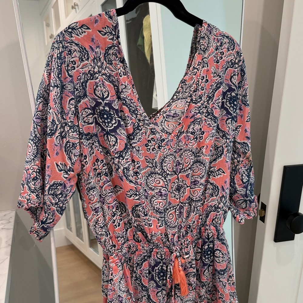 Floral V-Neck Romper with Drawstring Waist